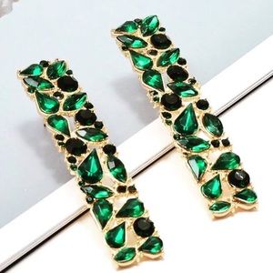 💕Green rhinestones Drop Earrings